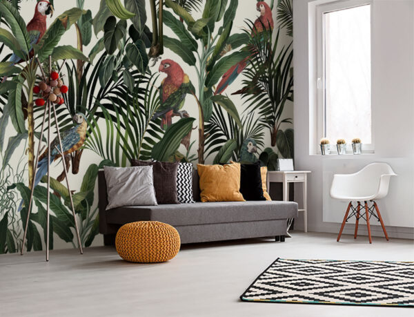 Wallpaper with birds and plants Wall murals Wallpaper with birds and plants