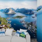 Wall murals View of a body of water and mountains