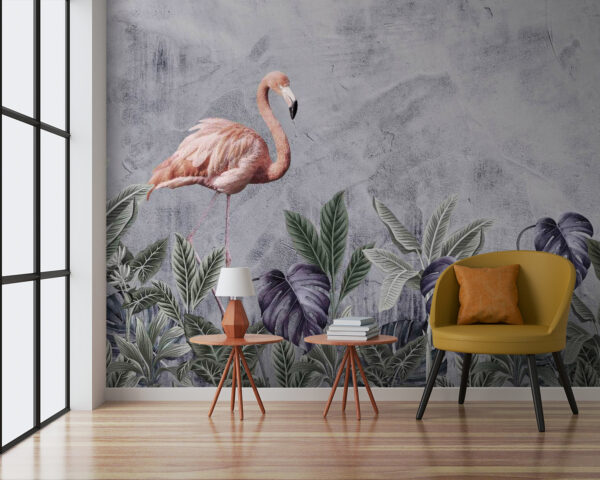 Flamingo and plants Wall murals Flamingo and plants