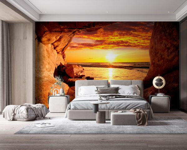 Large rock in the desert Wall murals Large rock in the desert