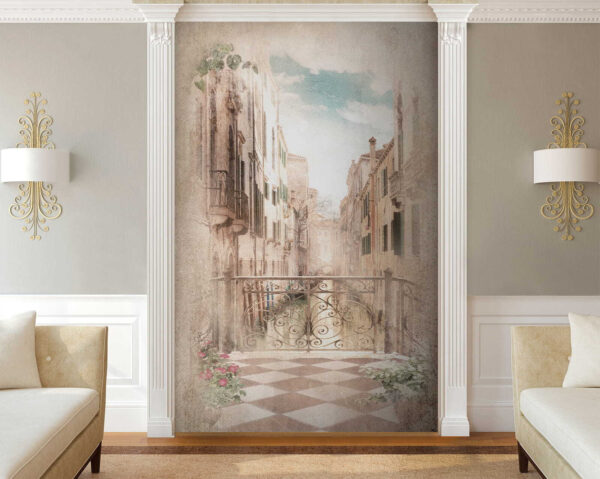 Venetian street with ornate balcony Wall murals Venetian street with ornate balcony