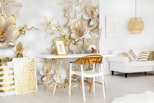 Elegant floral design with intricate details. Wall murals Elegant floral design with intricate details.