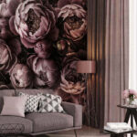 Wall murals Group of flowers with buds