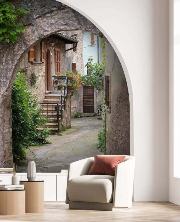 Wall mural Charming stone alley with archway (SKU: u60588) Wall mural Wall mural Charming stone alley with archway (SKU: u60588)