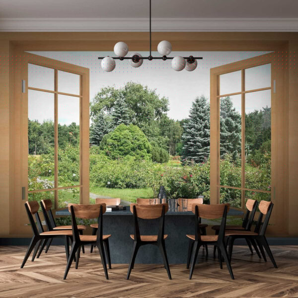 View of lush garden through window Wall murals View of lush garden through window