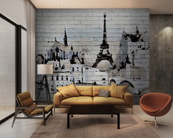 Painting of a city Wall murals Painting of a city