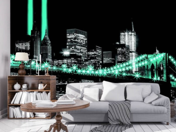 Bridge with lights on it Wall murals Bridge with lights on it