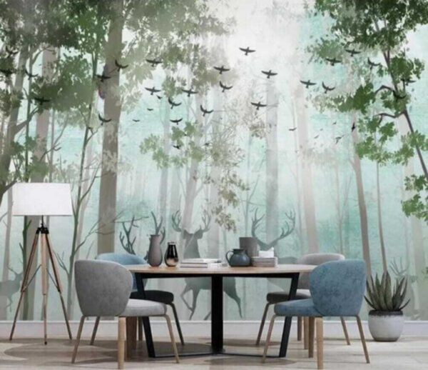 Deer in the woods Wall murals Deer in the woods