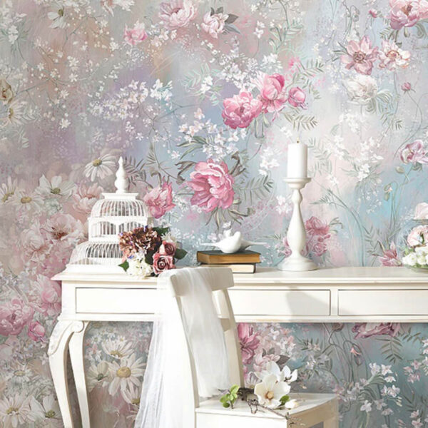 Painting of flowers on a wall Wall murals Painting of flowers on a wall