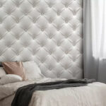 Wall murals Elegant diamond-patterned leather upholstery.