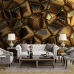 Wall murals Textured metallic surface with reflections.
