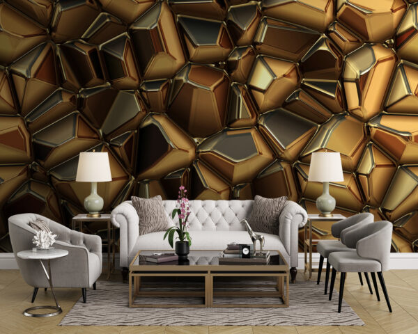 Textured metallic surface with reflections Wall murals Textured metallic surface with reflections