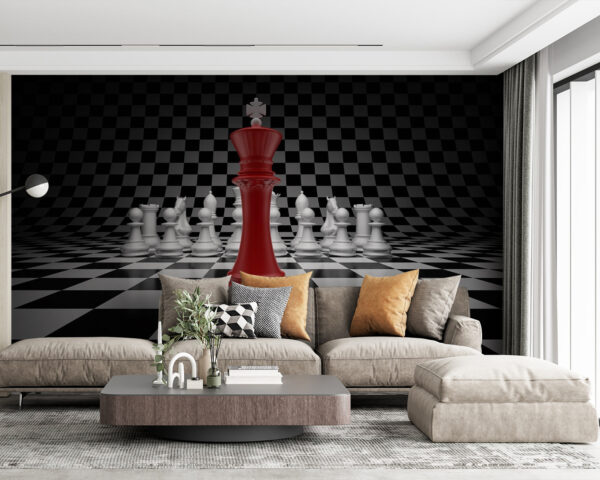 Red and white chess piece Wall murals Red and white chess piece