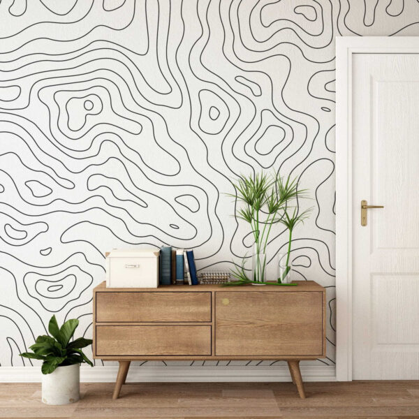 Black line on a white background Wall murals Black line on a white background