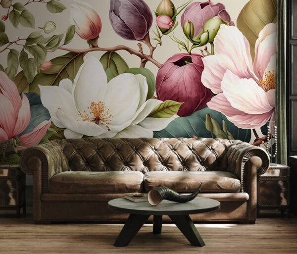 Wall murals Blooming garden in vibrant colors (SKU: u70654) Wall murals Wall murals Blooming garden in vibrant colors (SKU: u70654)
