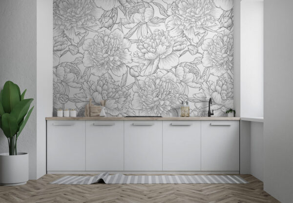 Detailed floral pattern illustration Wall murals Detailed floral pattern illustration