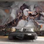 Wall murals Abstract ink and metallic design