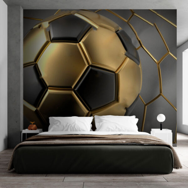Soccer ball on hexagon pattern background Wall murals Soccer ball on hexagon pattern background