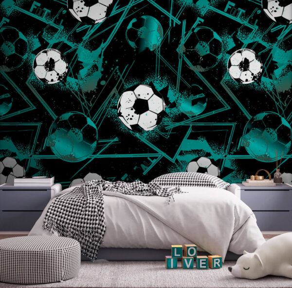 Pattern of football balls Wall murals Pattern of football balls
