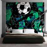 Wall murals Abstract soccer pattern with hexagons