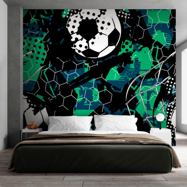 Abstract soccer pattern with hexagons Wall murals Abstract soccer pattern with hexagons