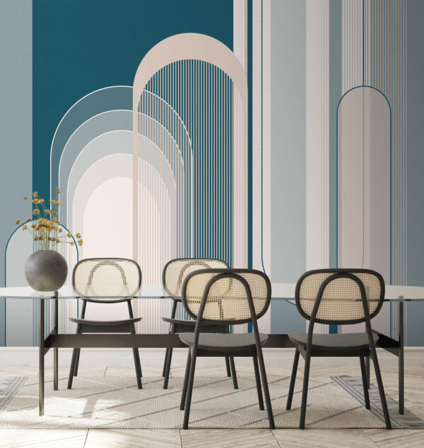 Curved lines form modern abstract shapes Wall murals Curved lines form modern abstract shapes