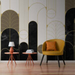 Wall murals Art Deco geometric pattern design.