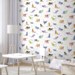 Wall murals Pattern of watercolor cats