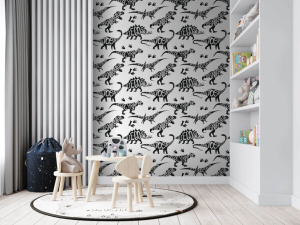 Pattern of dinosaurs with words Wall murals Pattern of dinosaurs with words