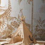 Wall murals Giraffe and a bird