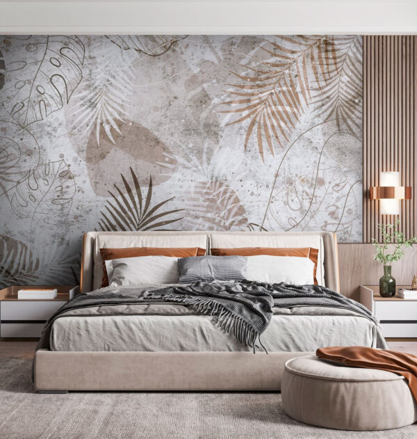 Abstract tropical leaves pattern design Wall murals Abstract tropical leaves pattern design