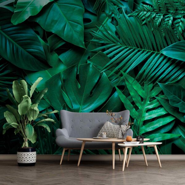 Group of green leaves Wall murals Group of green leaves