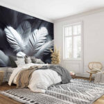 Wall murals Soft white feathers in gentle layers