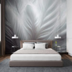 Wall murals Elegant white feathers, soft texture.