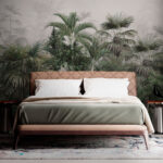 Wall murals Dense tropical jungle with misty sky