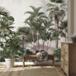 Wall murals Tropical paradise with lush greenery