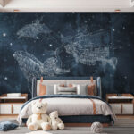 Wall murals Drawing of a whale