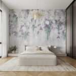 Wall murals Misty forest with hanging vines.