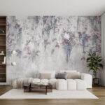 Wall mural Abstract vines in misty watercolor scene