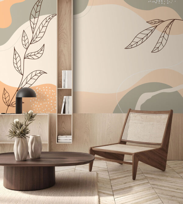 Abstract leaves on soft background. Wall murals Abstract leaves on soft background.