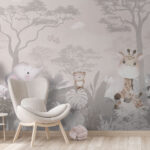 Wall murals Giraffe sitting on a tree