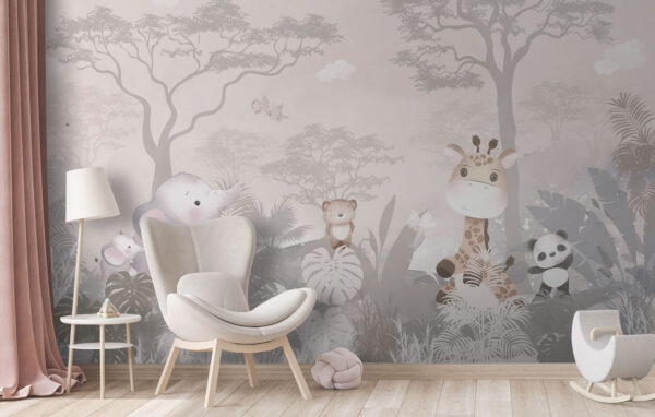 Giraffe sitting on a tree Wall murals Giraffe sitting on a tree