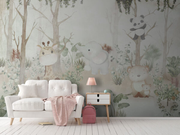 Giraffe with a face mask Wall murals Giraffe with a face mask