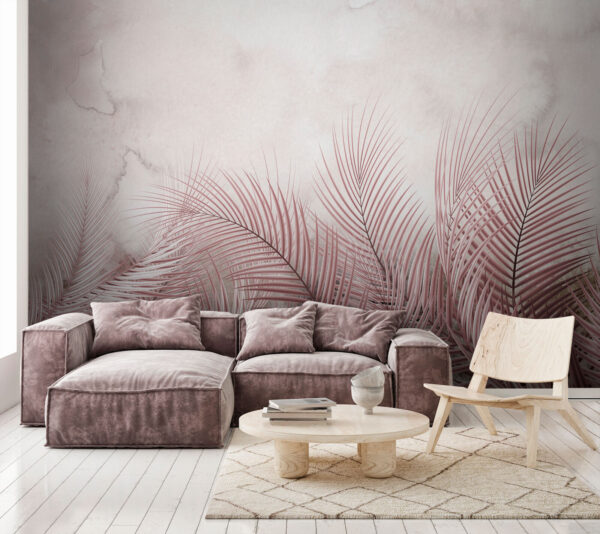 Group of pink leaves Wall murals Group of pink leaves