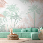 Wall murals Shadow of a palm tree leaf
