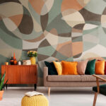 Wall murals Abstract pastel shapes overlap creatively.
