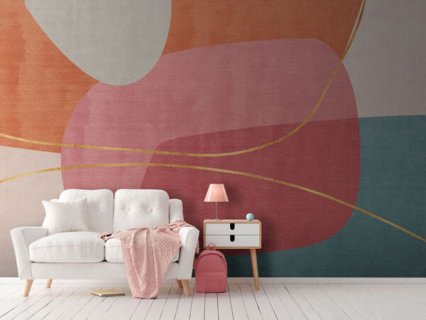 Abstract colorful shapes and lines Wall murals Abstract colorful shapes and lines