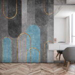 Wall murals Abstract shapes in muted tones.