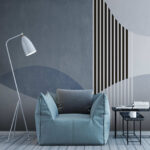 Wall murals Geometric abstract in blue tones.