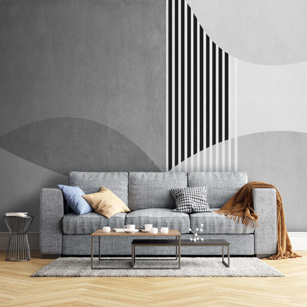 Wall murals Black and white striped wall